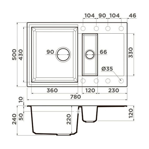 Кухонная мойка OMOIKIRI Sakaime 78-2-EV (4993200)