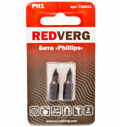Бита Redverg PH1х25 (2шт.)(720011)