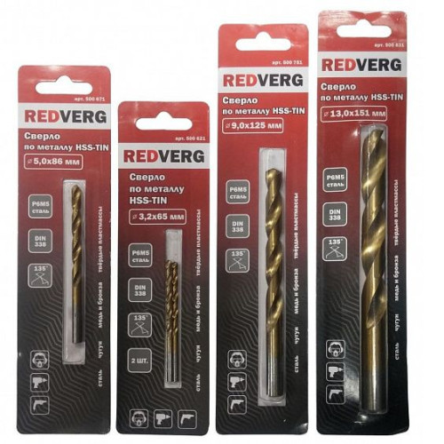 Сверло по металлу RedVerg HSS-TiN 7,5 мм(500721)