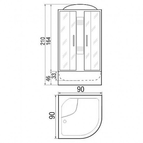 Душевая кабина RIVER Nara LIGHT 90/46 МТ