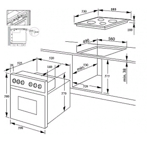 Газовый духовой шкаф RICCI RGO-610BL