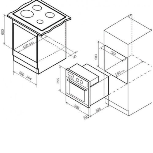Духовой шкаф Bompani Forno Push&Pull нержавеющая сталь