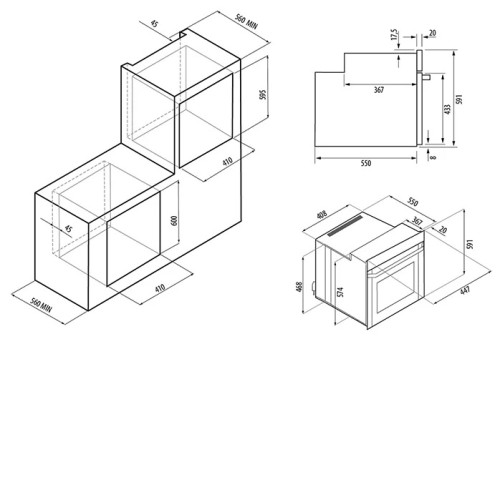 Духовой шкаф FORNELLI FEA 45 CORRENTE BL