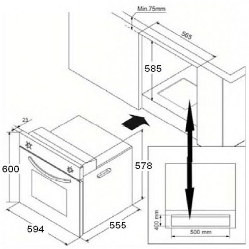 Газовый духовой шкаф RICCI RGO-620BG