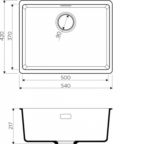 Кухонная мойка OMOIKIRI Kata 54-U-GR (арт.4993411)