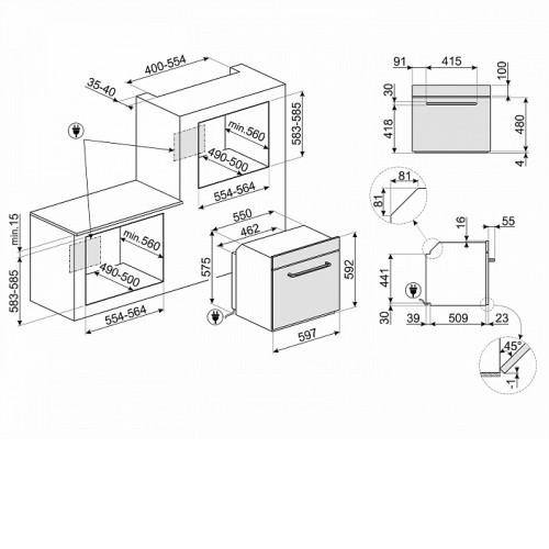 Духовой шкаф SMEG SF6905B1
