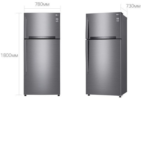 Холодильник LG GN-H702HMHZ серебристый