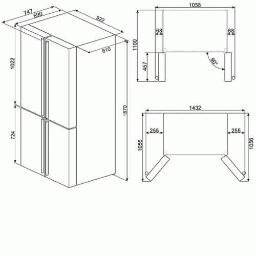 Холодильник SMEG FQ960P