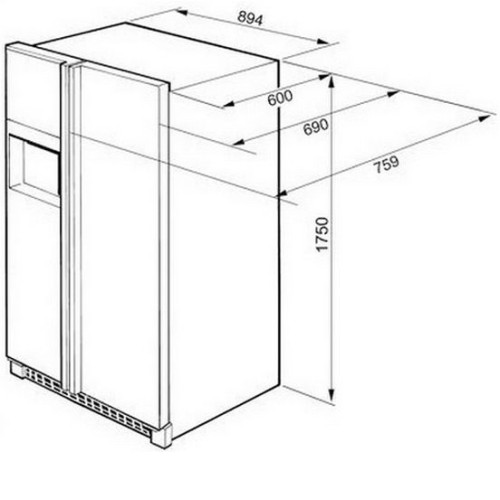 Холодильник Smeg SS55PNL1 черный