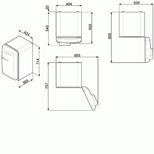 Холодильник SMEG FAB5RBL