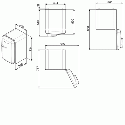 Холодильник SMEG FAB5RRD