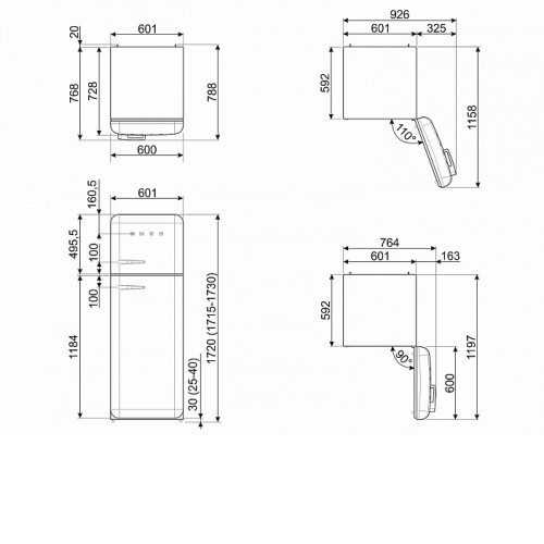 Холодильник SMEG FAB30RPK5