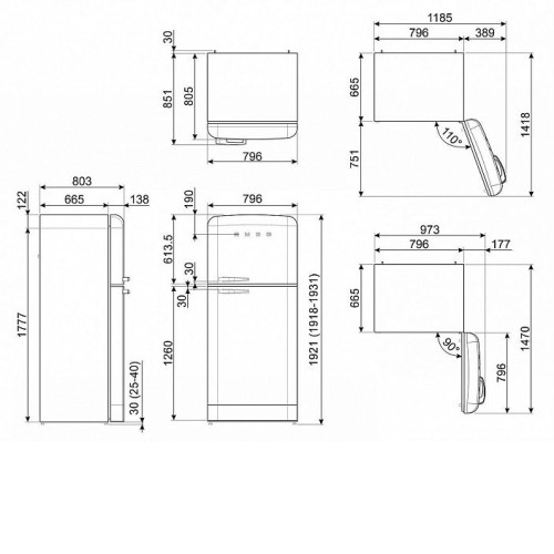 Холодильник SMEG FAB50RCRB5