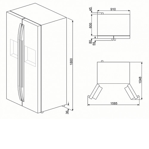Холодильник SMEG sbs63ned