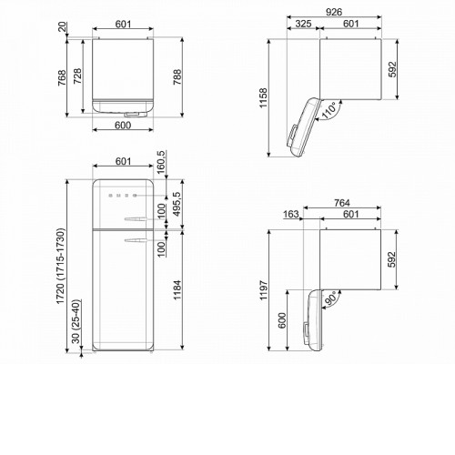 Холодильник SMEG FAB30RPB5