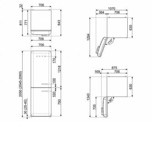 Холодильник SMEG FAB38LBL5