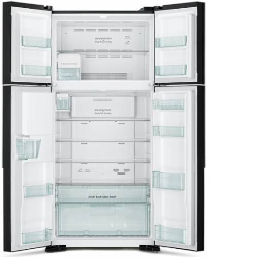 Холодильник HITACHI R-W 662 PU7X GBK черное стекло