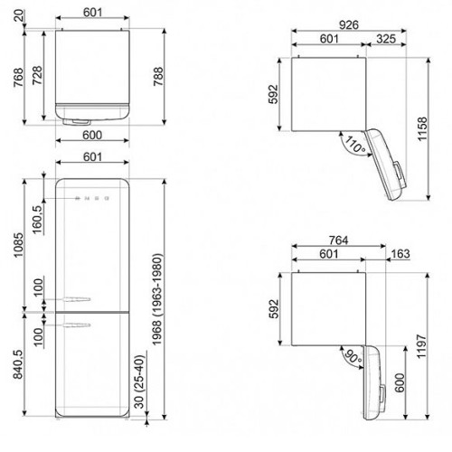 Холодильник SMEG FAB32LBE3