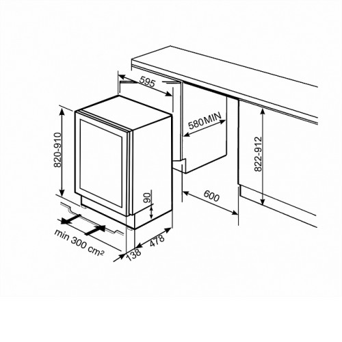 Встраиваемый винный шкаф SMEG CVI138LWS2