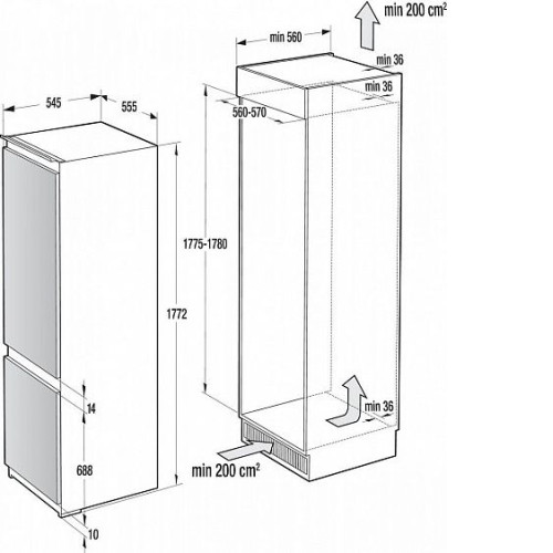 Встраиваемый холодильник Gorenje GDNRK 5182 A2