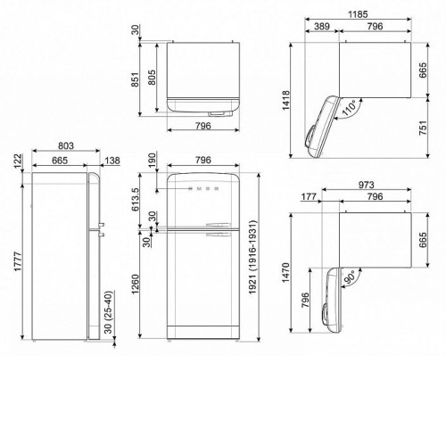 Холодильник SMEG FAB50LBL5
