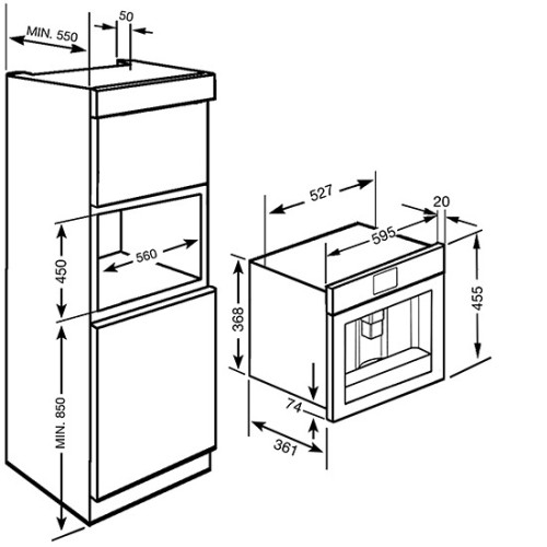 Встраиваемая кофемашина SMEG CMS8451P