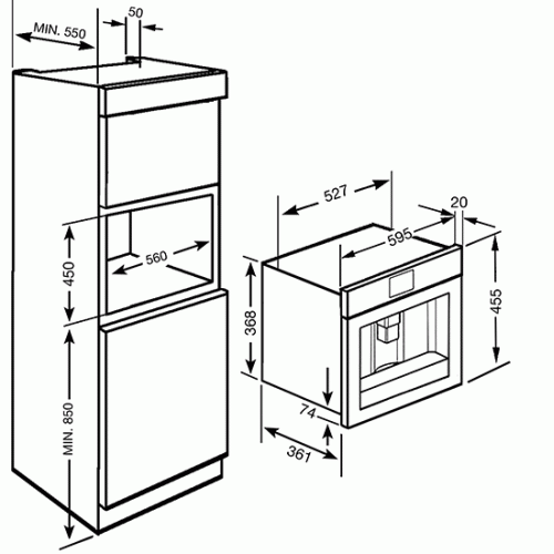 Встраиваемая кофемашина SMEG CMS4101S
