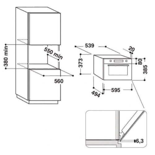 Встраиваемая микроволновая печь Hotpoint-Ariston MD 664 BL
