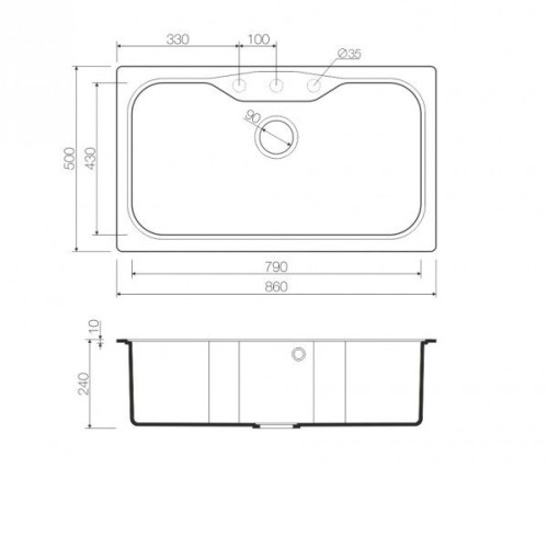 Кухонная мойка OMOIKIRI Maru 86-EV (4993216)