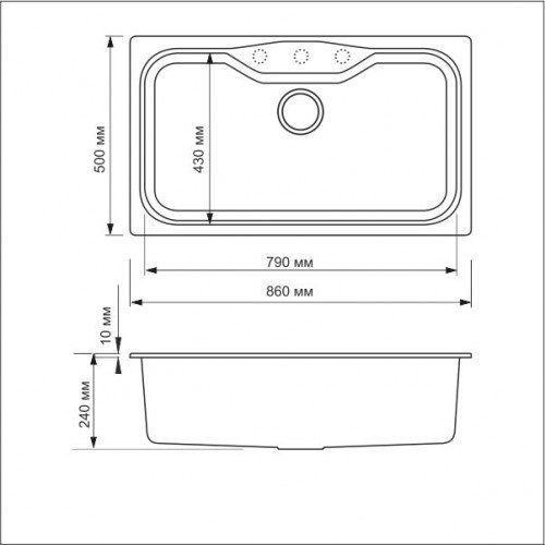 Кухонная мойка OMOIKIRI Maru 86-PL (4993215)