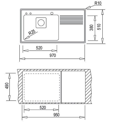 Мойка кухонная TEKA Frame1B1DPPLUSRHDполировка(art.40180511)