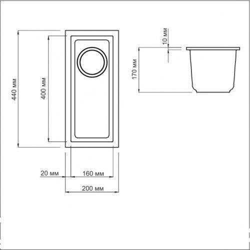 Кухонная мойка OMOIKIRI Bosen 20-U-EV (4993228)