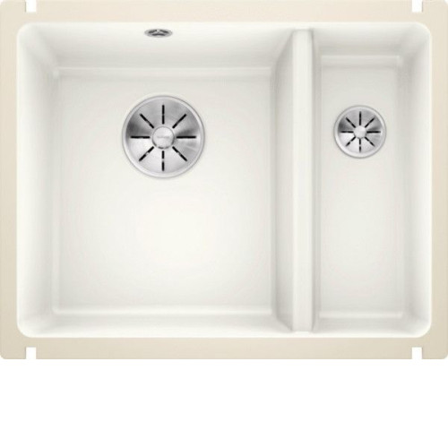 Кухонная мойка Blanco SUBLINE 350/150-U керамика отводная арматура InFino® глянцевый белый керамика 523741