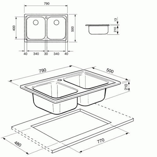 Кухонная мойка SMEG sp792n