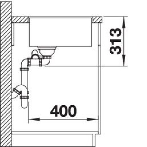 Кухонная мойка Blanco SUBLINE 340/160-F отводная арматура InFino® антрацит гранит 523568