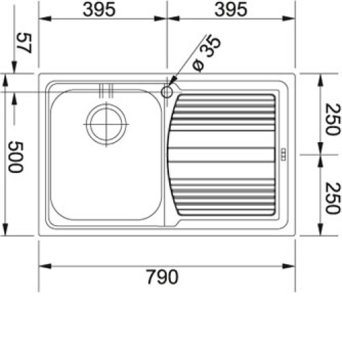 Кухонная мойка FRANKE llx 611 (101.0085.773) полированная правая
