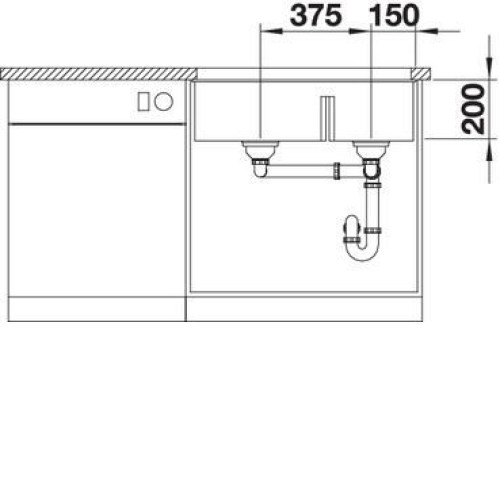 Кухонная мойка Blanco SUBLINE 430/270-U антрацит c отв.арм. InFino (арт.523151)