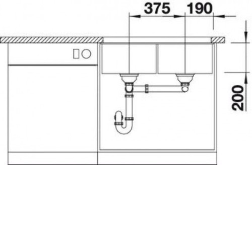 Кухонная мойка Blanco SUBLINE 350/350-U SILGRANIT жемчужный с отв.арм. InFino (арт.523577)