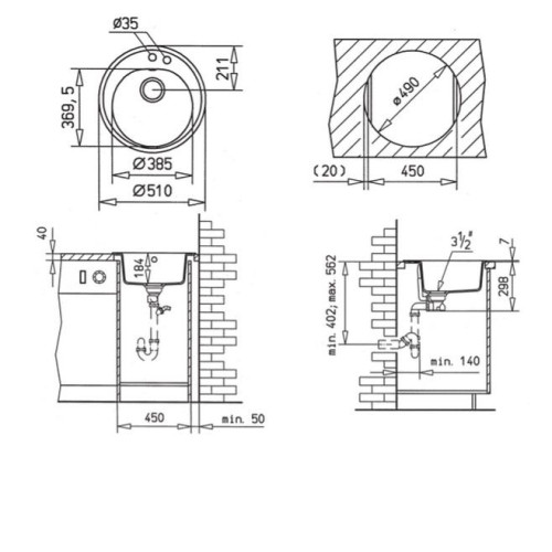 Мойка кухонная Teka Centroval 45 B-TG карбон (art.40143216)