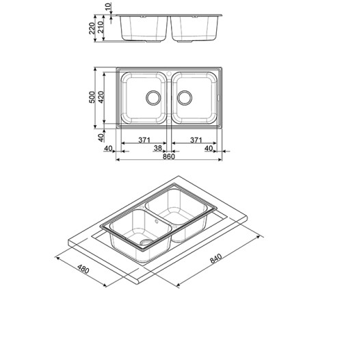 Кухонная мойка SMEG LZ862A2