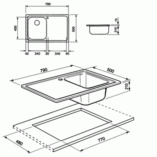 Кухонная мойка SMEG sp791d-2