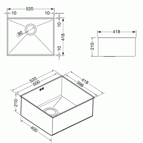 Кухонная мойка SMEG vstq50-2