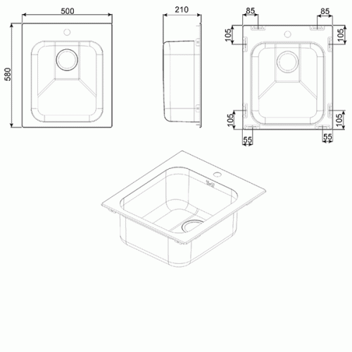 Кухонная мойка SMEG vs45p3n