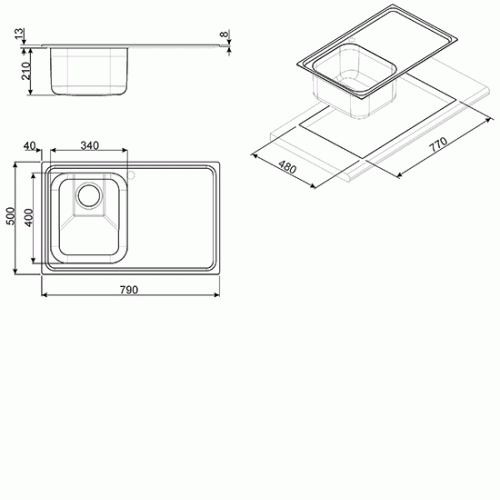 Кухонная мойка SMEG sp791dra