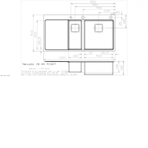 Кухонная мойка REGINOX nevada 18x40 lux okg right (c/box)