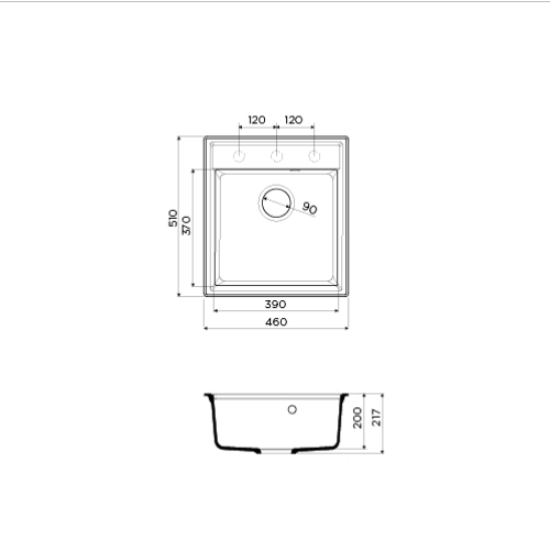Кухонная мойка OMOIKIRI Daisen 46-BE (4993608)