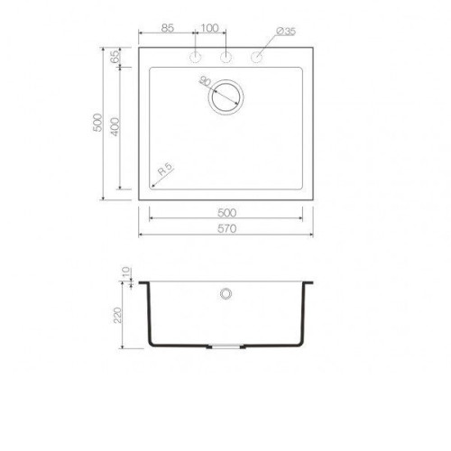 Кухонная мойка OMOIKIRI Bosen 57-PL (4993221)