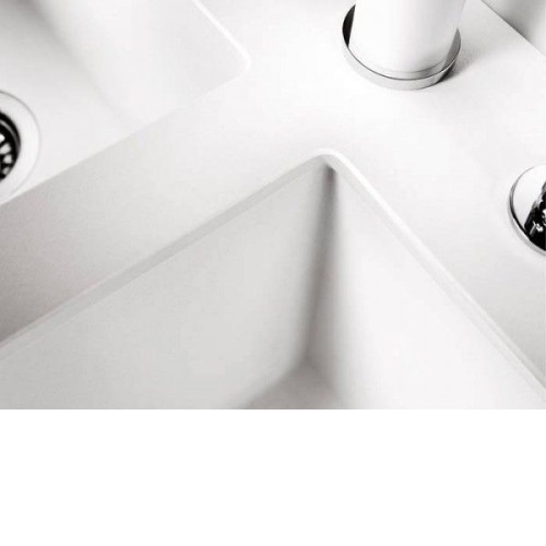 Кухонная мойка Blanco SUBLINE 350/350-U SILGRANIT отводная арматура InFino® белый гранит 523578
