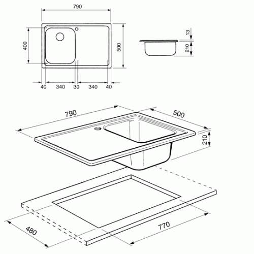 Кухонная мойка SMEG sp791sra