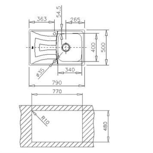 Мойка TEKA UNIVERSO 79 1В 1DВa 80/pal (10120001)